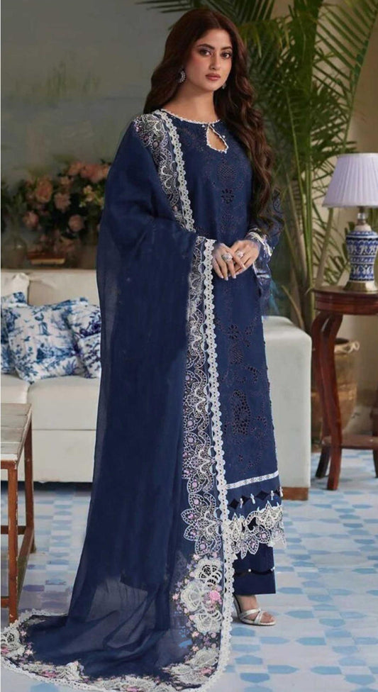 ELAF | DHANAK 3 PIECE FULL EMBROIDERED SUIT FOR WINTER 2024-2025