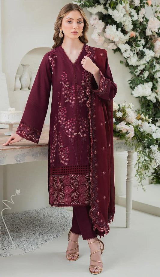 ZIVA | DHANAK 3 PIECE FULL EMBROIDERED SUIT FOR WINTER 2024-2025