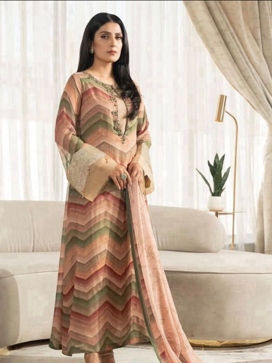 LULUSAR | DIGITAL PRINTED 2 PIECE WITH DIGITAL PRINTED SHIRT & TROUSER FOR WINTER 2024-2025