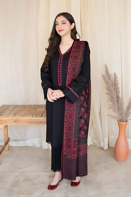 ASLIN | DHANAK 3 PIECE FULL HEAVY EMBROIDERED SUIT FOR WINTER 2024-2025