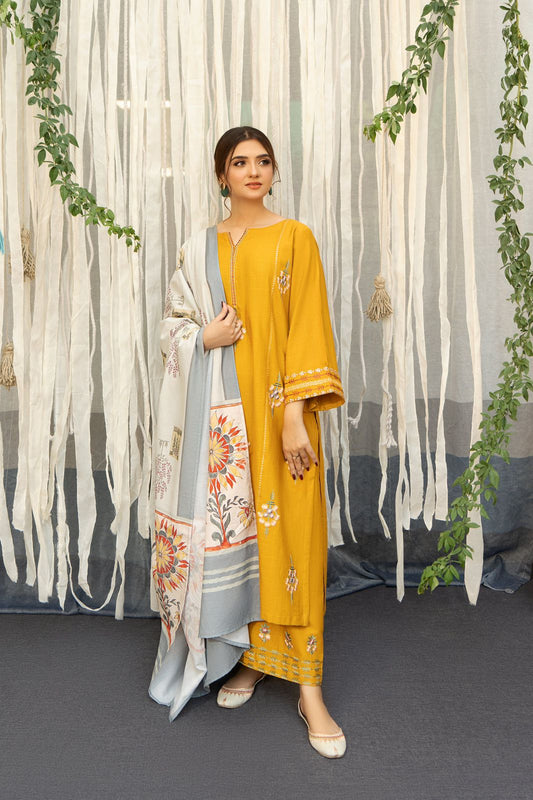 URGE | DHANAK 3 PIECE FULL EMBROIDERED SUIT FOR WINTER 2024-2025