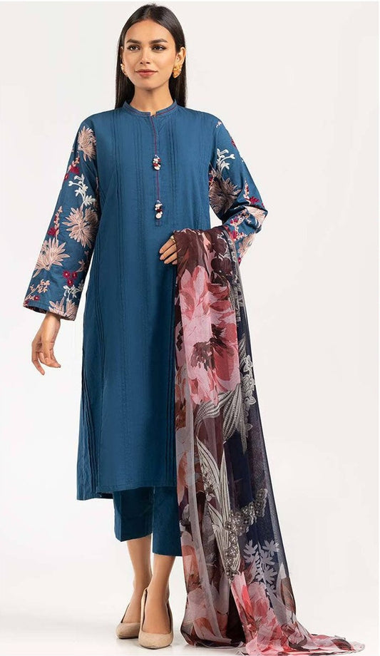 GUL AHMED | DHANAK 3 PIECE FULL HEAVY EMBROIDERED SUIT FOR WINTER 2024-2025