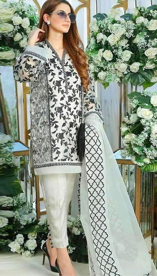 BAREEZE | DHANAK 3 PIECE FULL EMBROIDERED SUIT FOR WINTER 2024-2025