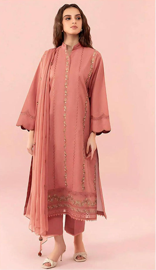 SAPPHIRE | DHANAK 3 PIECE FULL EMBROIDERED SUIT FOR WINTER 2024-2025