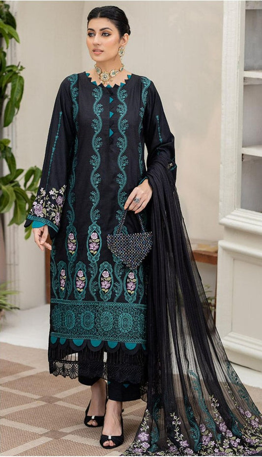 PARVEEN | DHANAK 3 PIECE FULL EMBROIDERED SUIT FOR WINTER 2024-2025