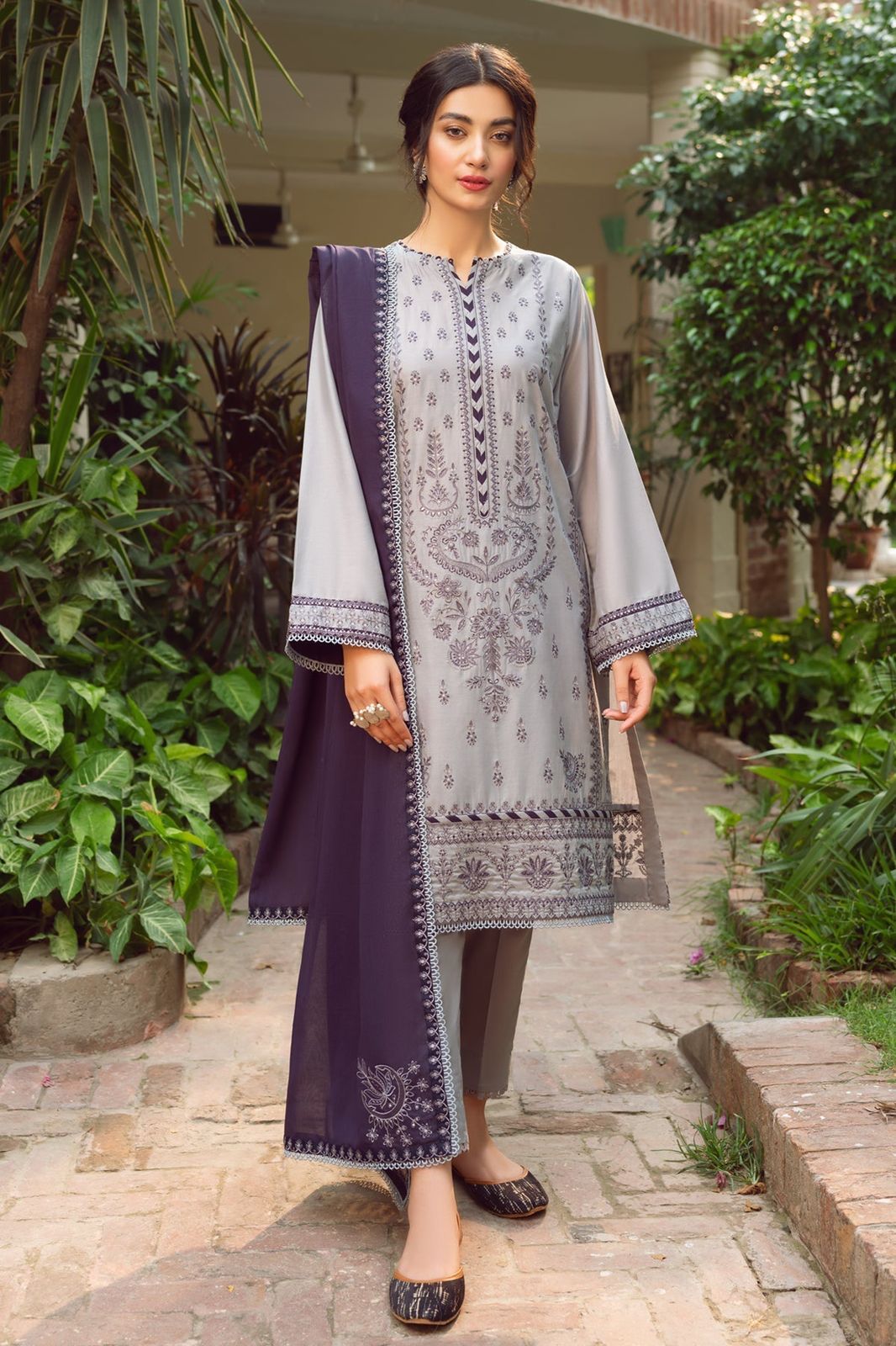 JAZMINE |  DHANAK 3 PIECE FULL EMBROIDERED SUIT FOR WINTER 2024-2025