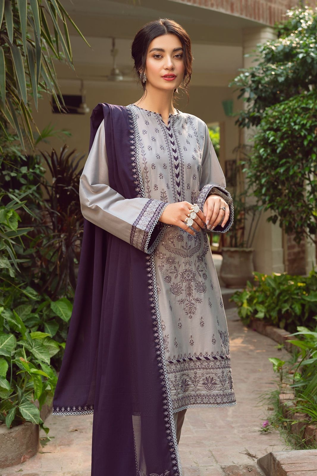 JAZMINE |  DHANAK 3 PIECE FULL EMBROIDERED SUIT FOR WINTER 2024-2025