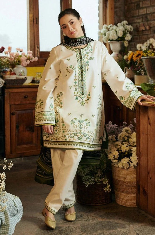 COCO BY ZARA SHAH JHAN | LINEN 3 PIECE FULL EMB SUIT FOR WINTER 2024-2025