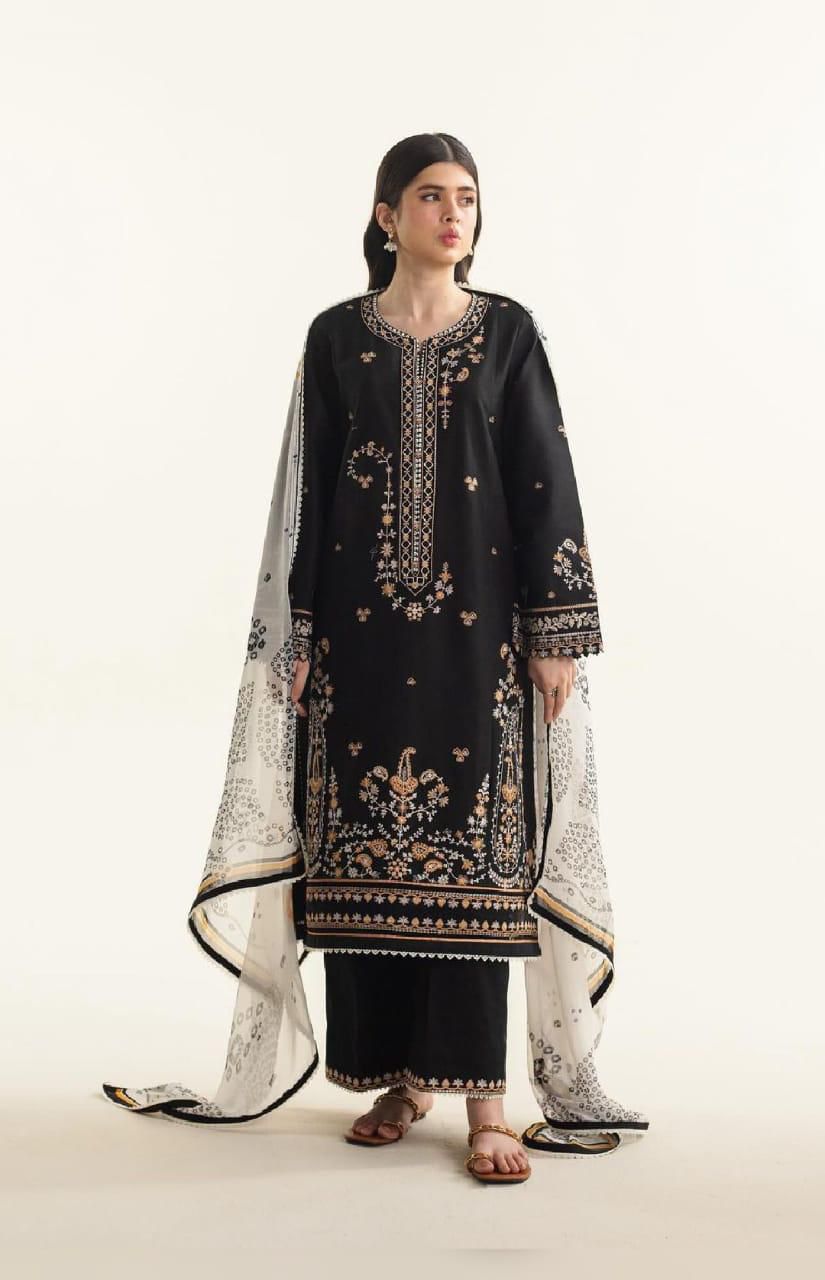 COCO BY ZARA SHAH JHAN | LINEN 3 PIECE FULL EMB SUIT FOR WINTER 2024-2025