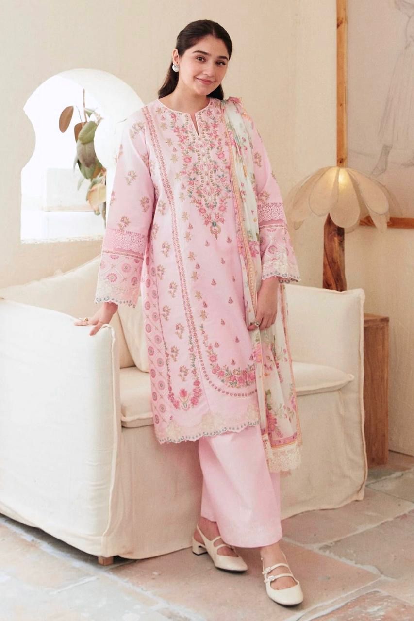 COCO BY ZARA SHAH JHAN | LINEN 3 PIECE FULL EMB SUIT FOR WINTER 2024-2025