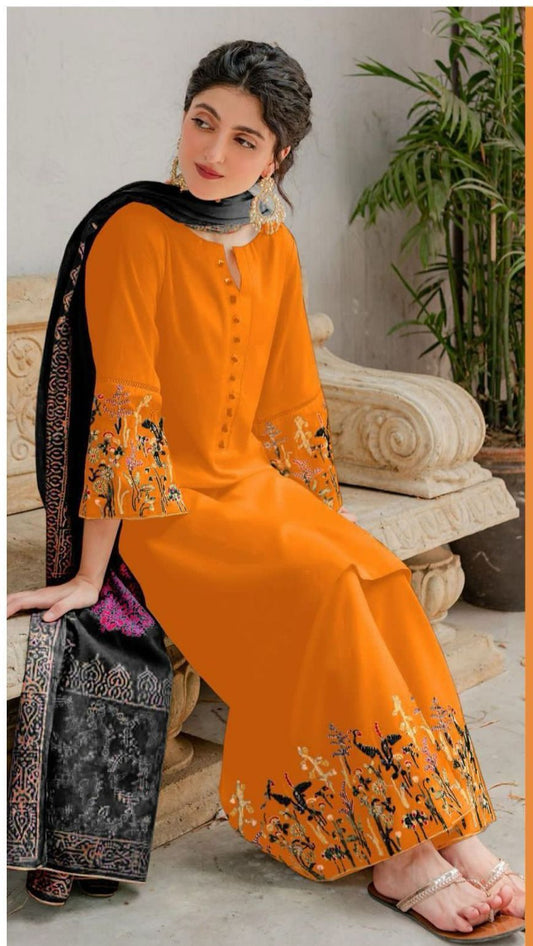 ASLIN | DHANAK 3 PIECE FULL HEAVY EMB SUIT FOR WINTER 2024-2025