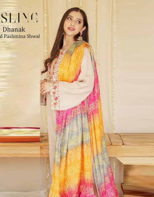 ASLIN | DHANAK 3 PIECE FULL HEAVY EMB SUIT FOR WINTER 2024-2025