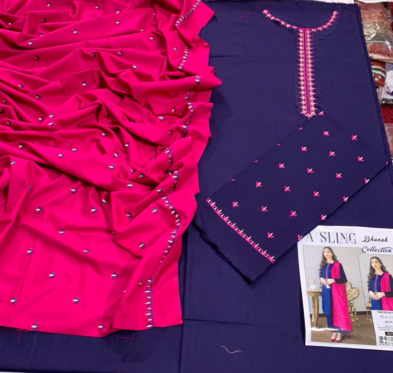 ASLIN | DHANAK 3 PIECE FULL HEAVY EMB SUIT FOR WINTER 2024-2025