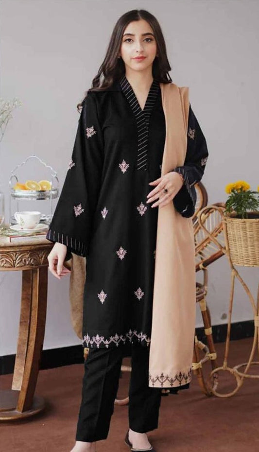 ASLIN | DHANAK 3 PIECE FULL HEAVY EMB SUIT FOR WINTER 2024-2025