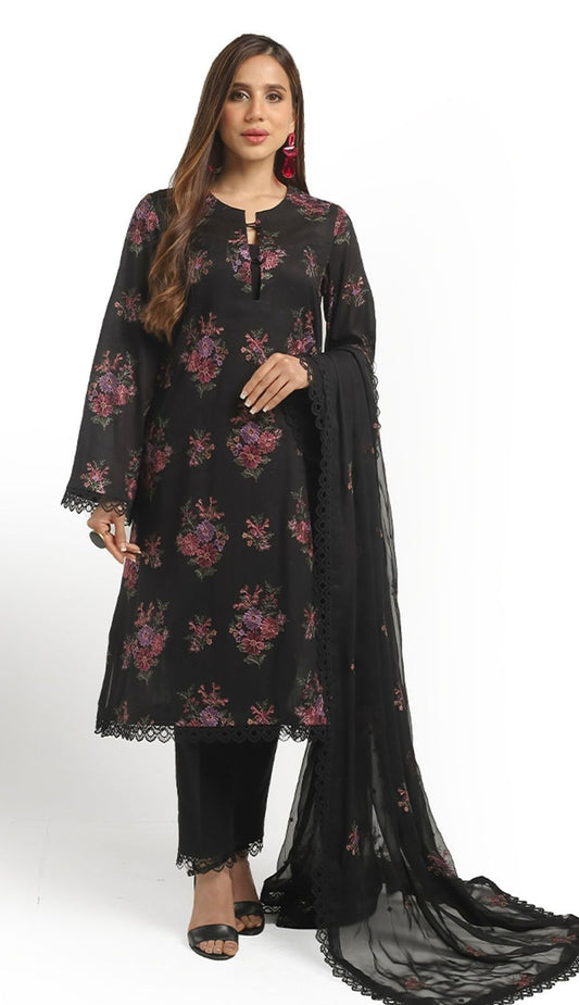 BAREEZE | DHANAK 3 PIECE FULL HEAVY EMBROIDERED SUIT FOR WINTER 2024-2025