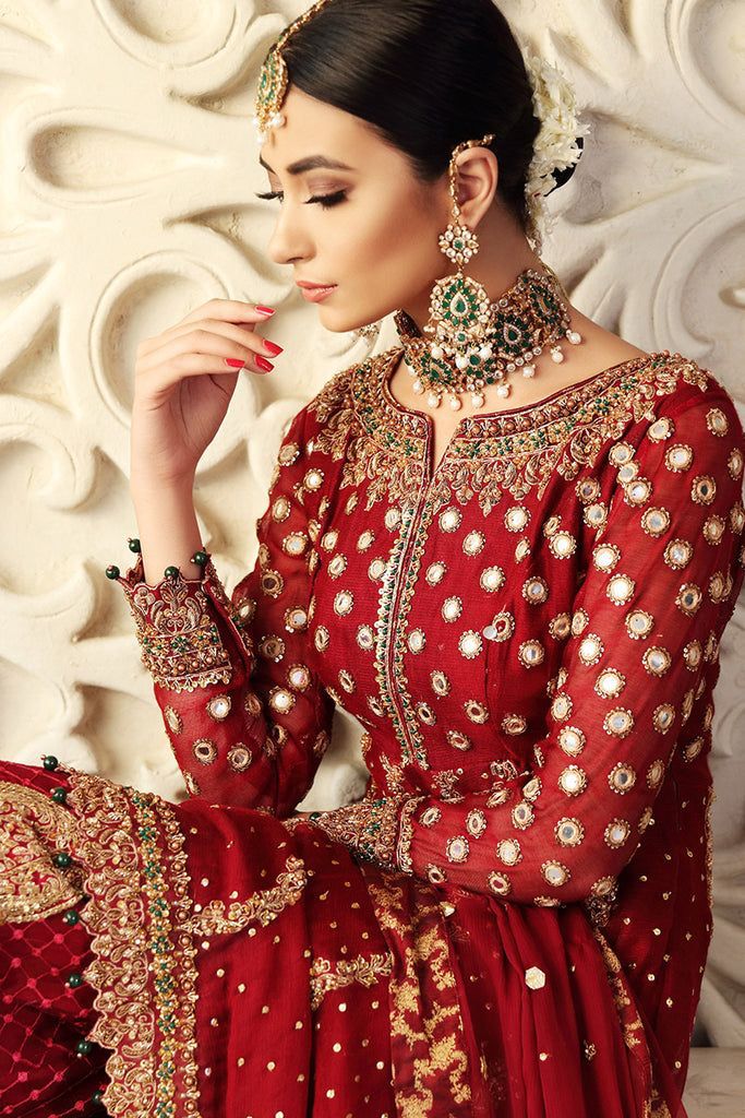 AYESHA IMRAN | FULL HEAVY EMBROIDERED CHIFFON SUIT WITH GARARA FOR WEADING 2025