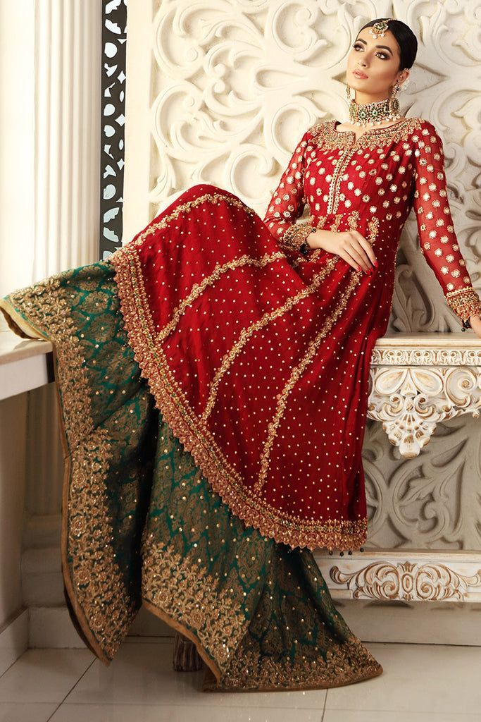 AYESHA IMRAN | FULL HEAVY EMBROIDERED CHIFFON SUIT WITH GARARA FOR WEADING 2025