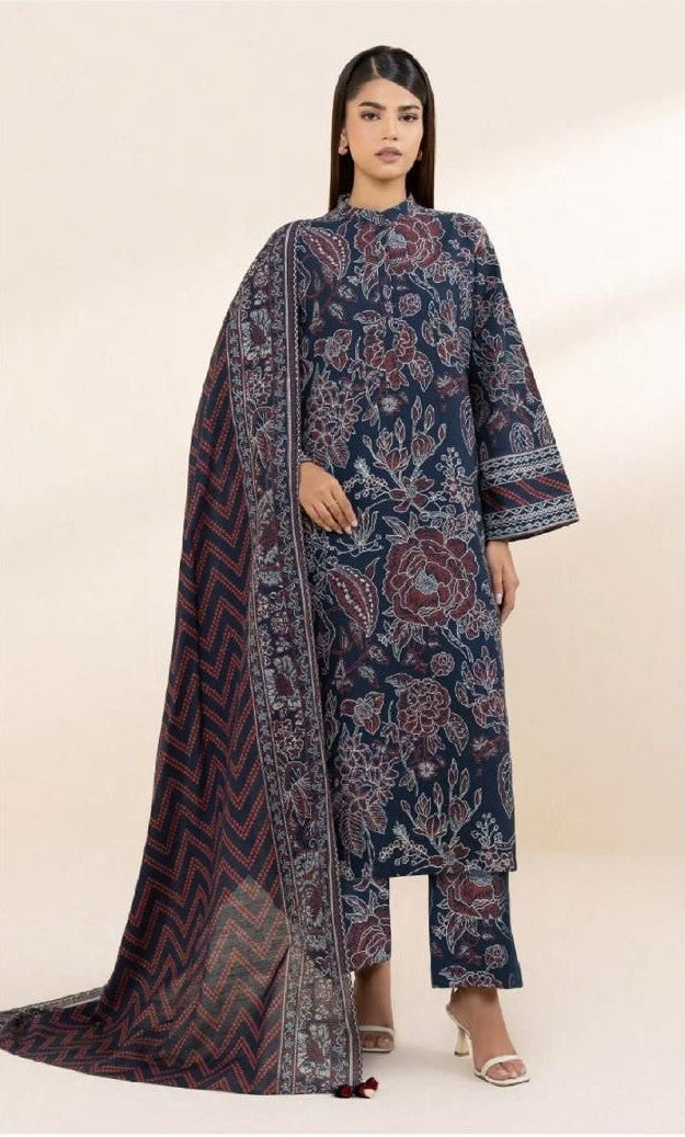 SAPPHIRE | KHADAR 3 PIECE PRINT SUIT FOR WINTER 2024-2025