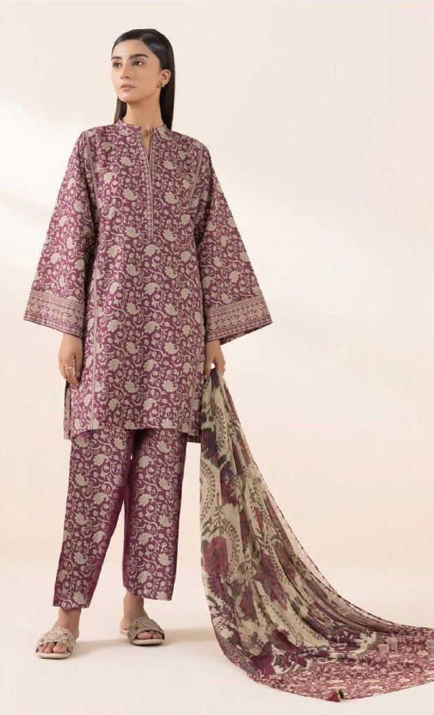 SAPPHIRE | KHADAR 3 PIECE PRINT SUIT FOR WINTER 2024-2025