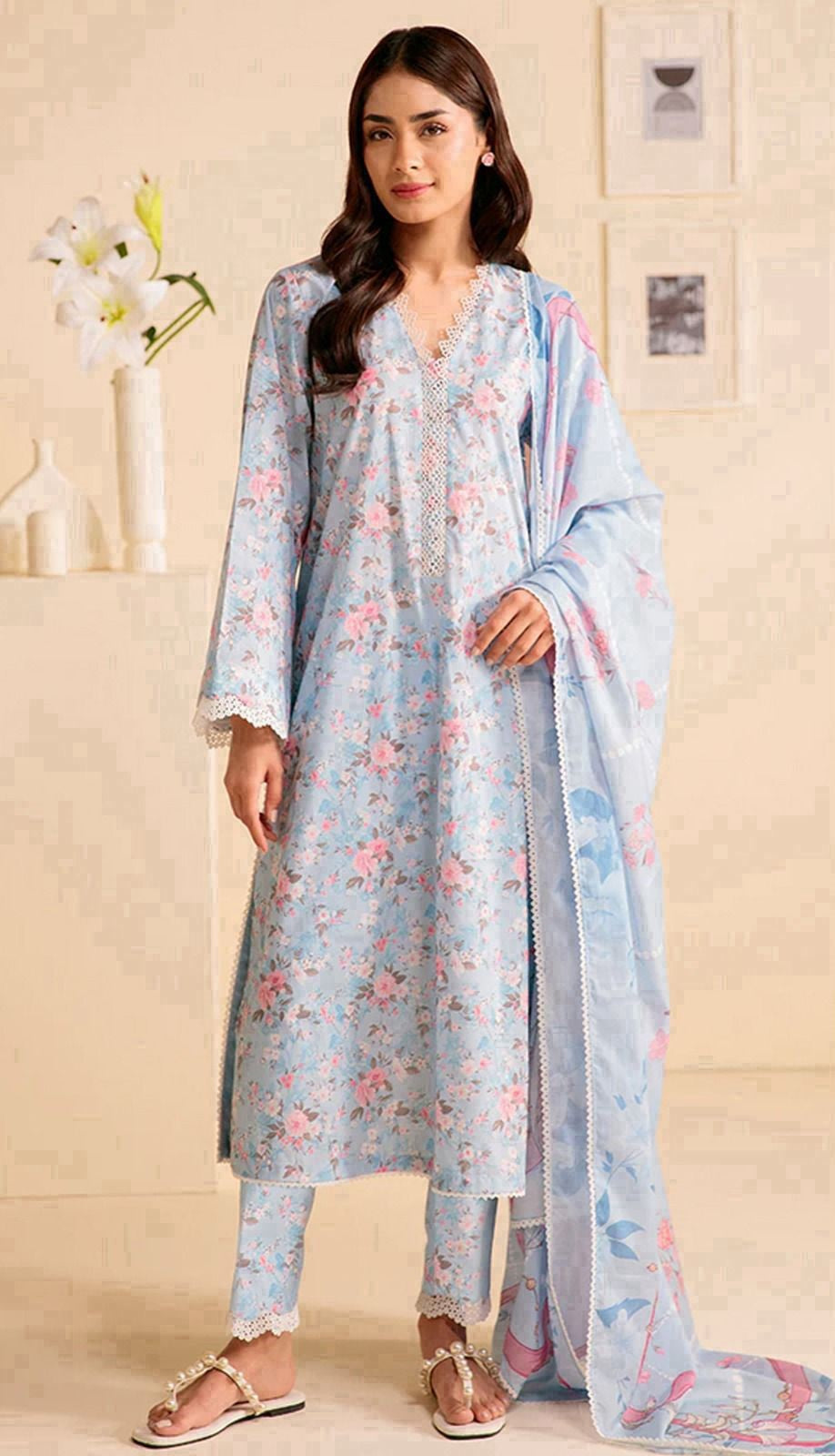 CROSS STICH | KHADAR 3 PIECE PRINT SUIT FOR WINTER 2024-2025