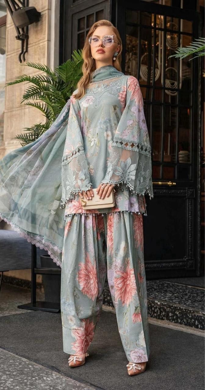 MARIA.B | KHADAR 3 PIECE PRINT SUIT FOR WINTER 2024-2025