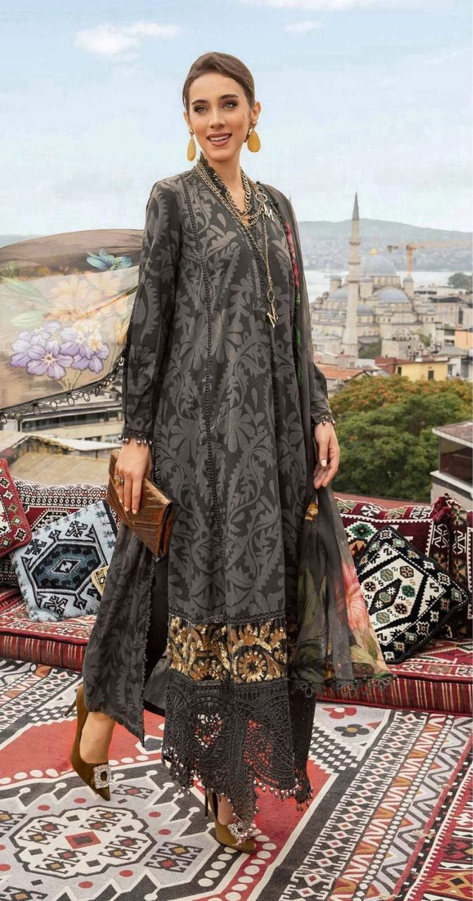 MARIA.B | KHADAR 3 PIECE PRINT SUIT FOR WINTER 2024-2025