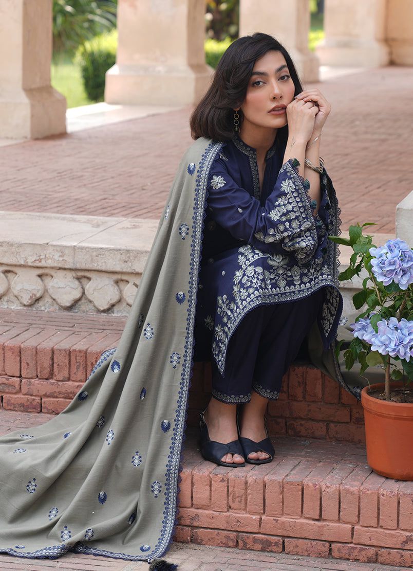 IMAGE | DHANAK 3 PIECE FULL HEAVY EMB SUIT FOR WINTER 2024-2025