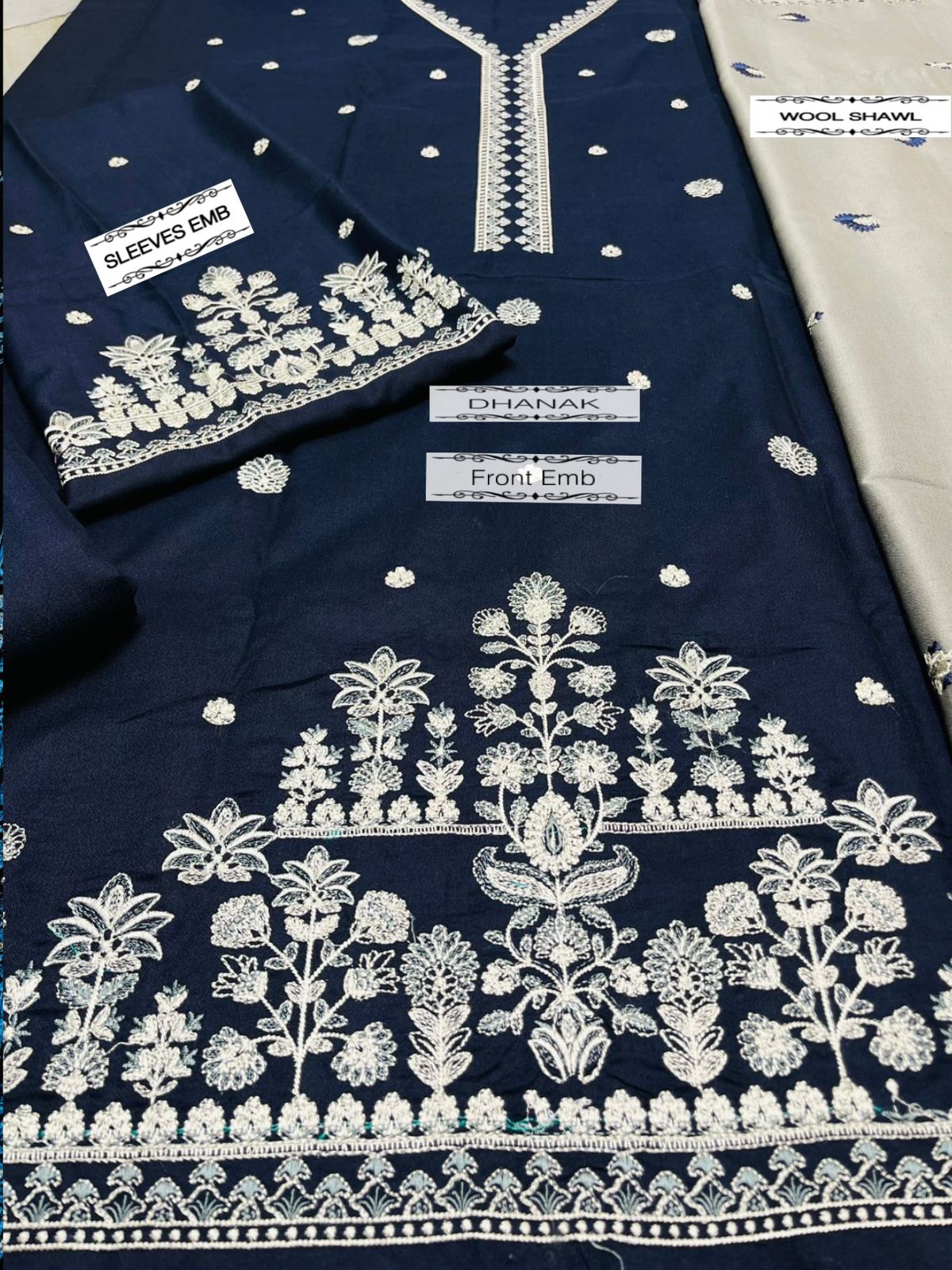 IMAGE | DHANAK 3 PIECE FULL HEAVY EMB SUIT FOR WINTER 2024-2025