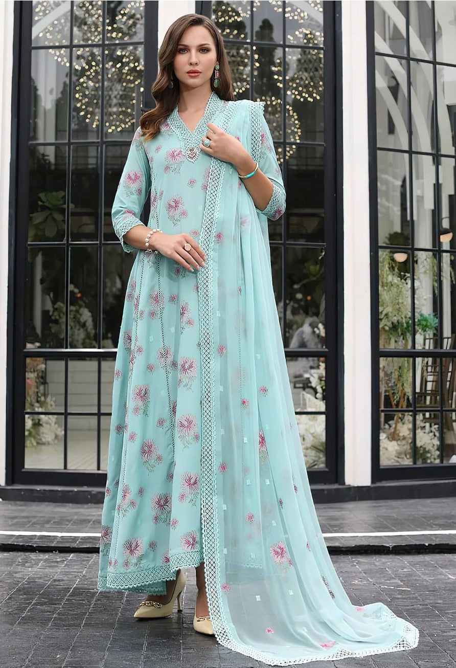 BAREEZE |  LAWN 3 PIECE UNSTICHED FULL HEAVY EMB SUIT FOR SUMMER 2025