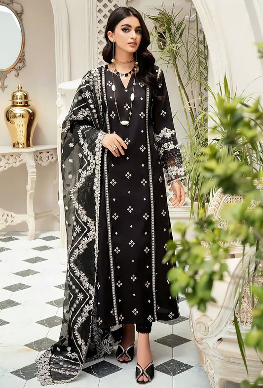 BAREEZE | LAWN 3 PIECE UNSTICHED FULL HEAVY EMB SUIT FOR SUMMER 2025 B