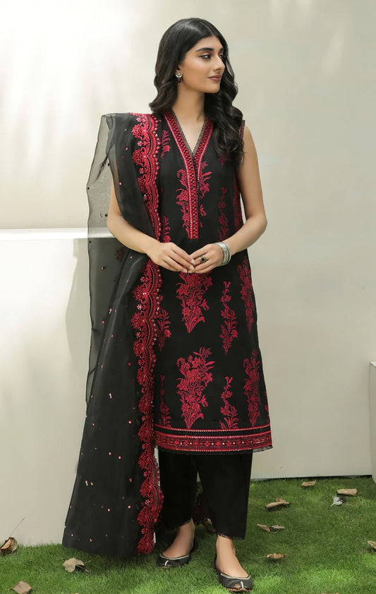 BAROQUE | LAWN 3 PIECE UNSTICHED FULL HEAVY EMB SUIT FOR SUMMER 2025