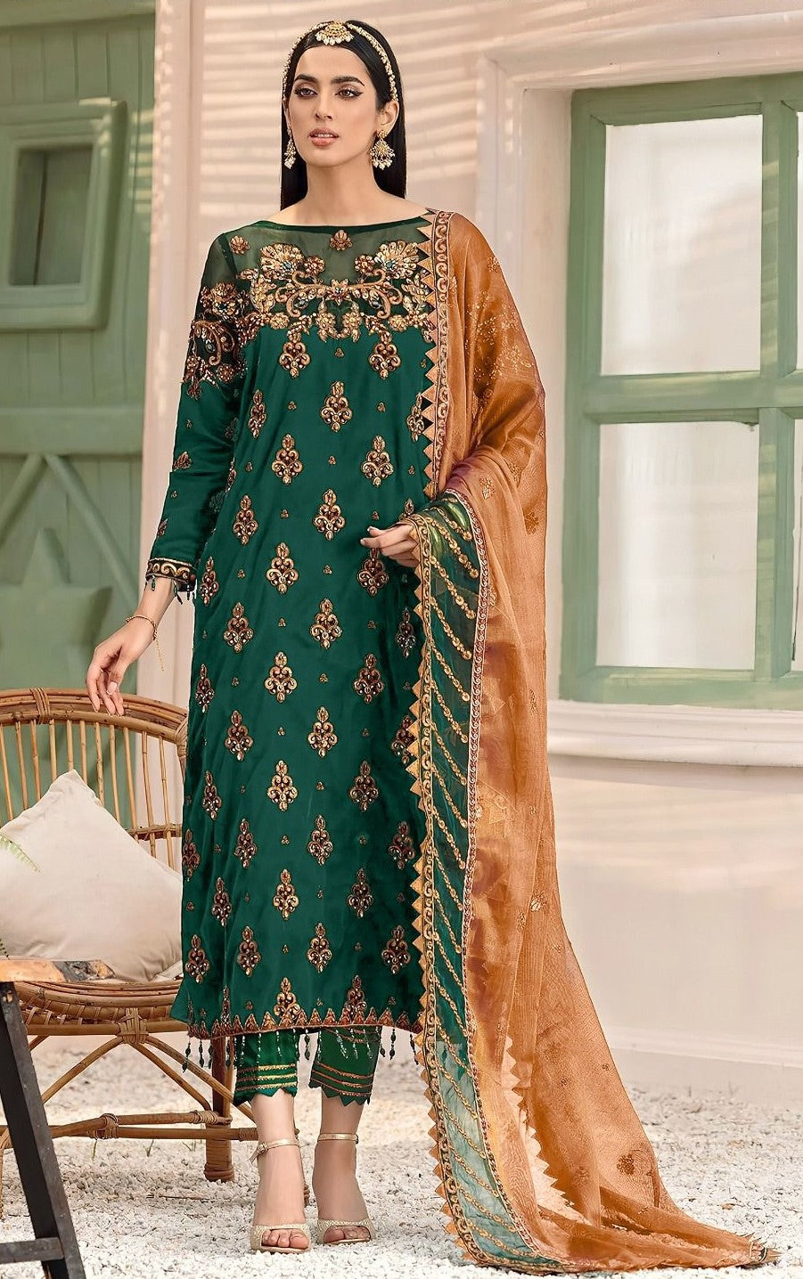 EMAN ADEEL | LAWN 3 PIECE UNSTICHED FULL HEAVY EMB SUIT FOR SUMMER 2025