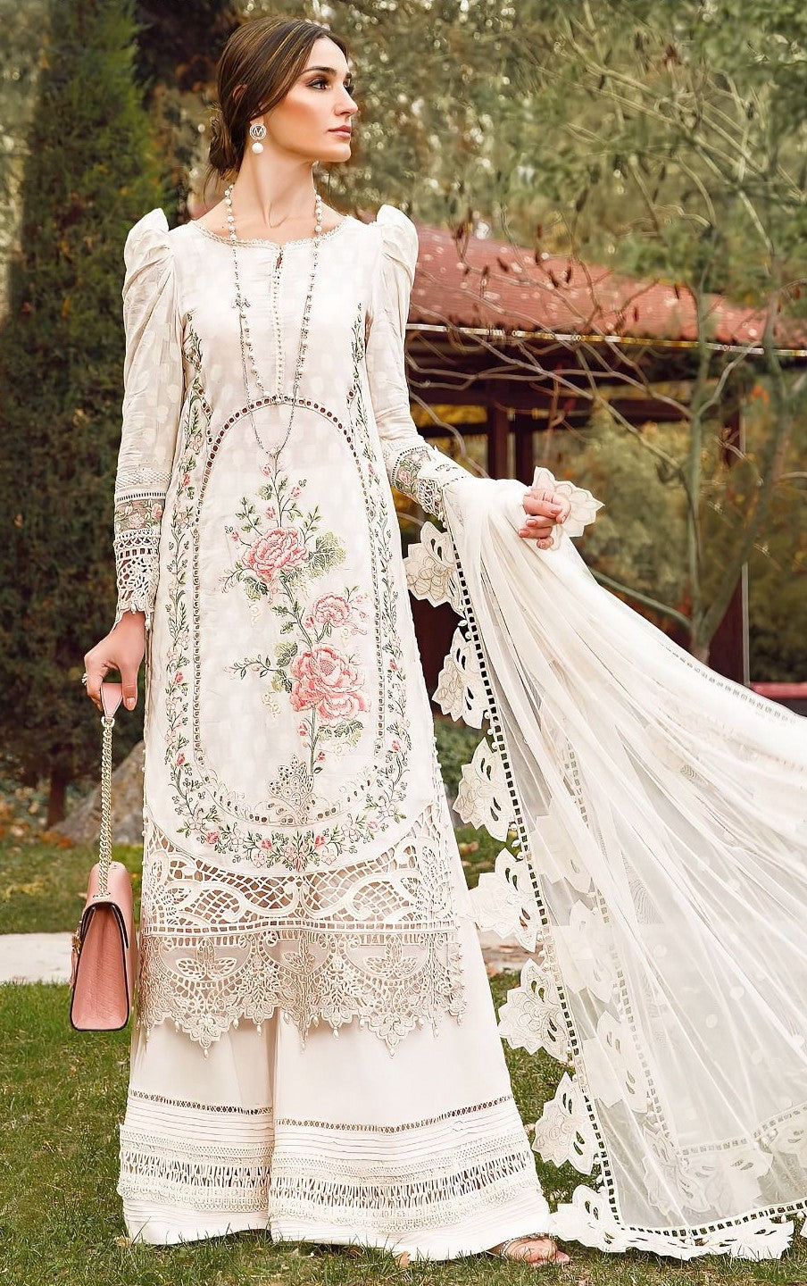 MARIA.B | LAWN 3 PIECE UNSTICHED FULL HEAVY EMB SUIT FOR SUMMER 2025