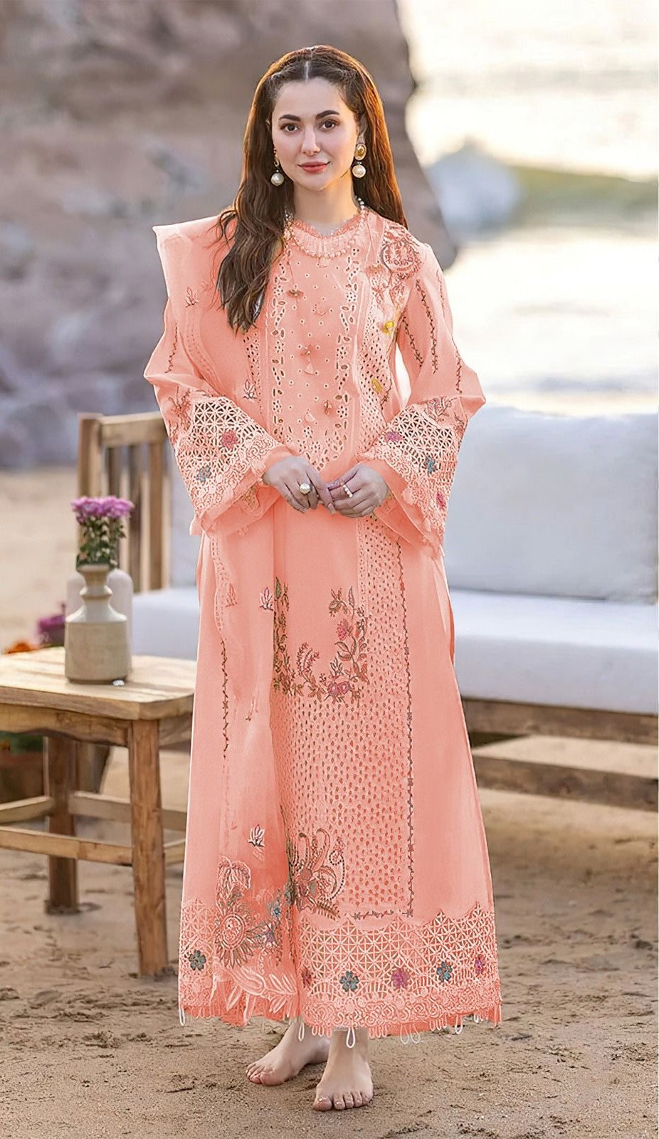 QALAMAKR | LAWN 3 PIECE UNSTICHED FULL HEAVY EMB SUIT FOR SUMMER 2025