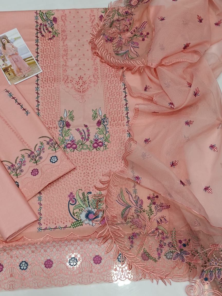 QALAMAKR | LAWN 3 PIECE UNSTICHED FULL HEAVY EMB SUIT FOR SUMMER 2025