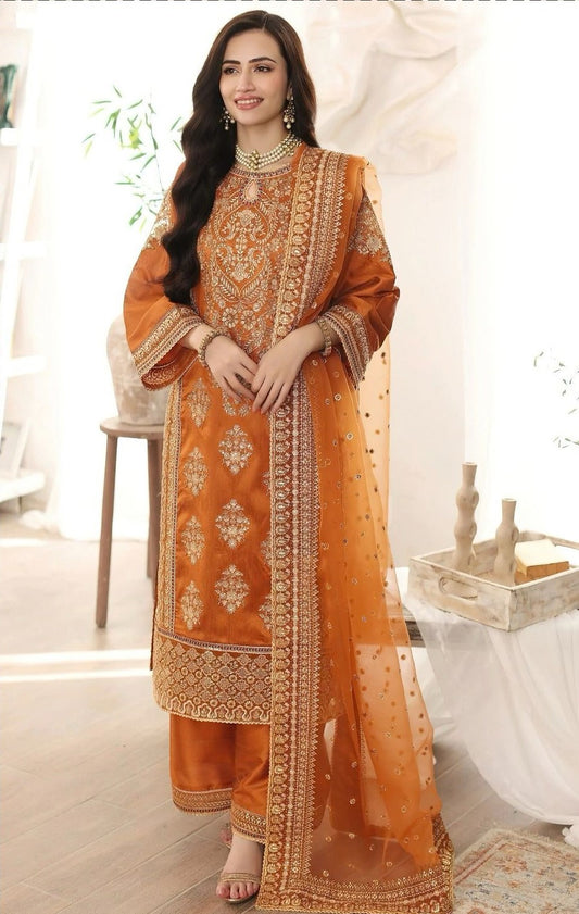 MARIA.B | LAWN 3 PIECE UNSTICHED FULL HEAVY EMB SUIT FOR SUMMER 2025
