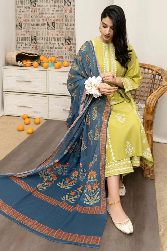 URGE | LAWN 3 PIECE UNSTICHED FULL HEAVY EMB SUIT FOR SUMMER 2025