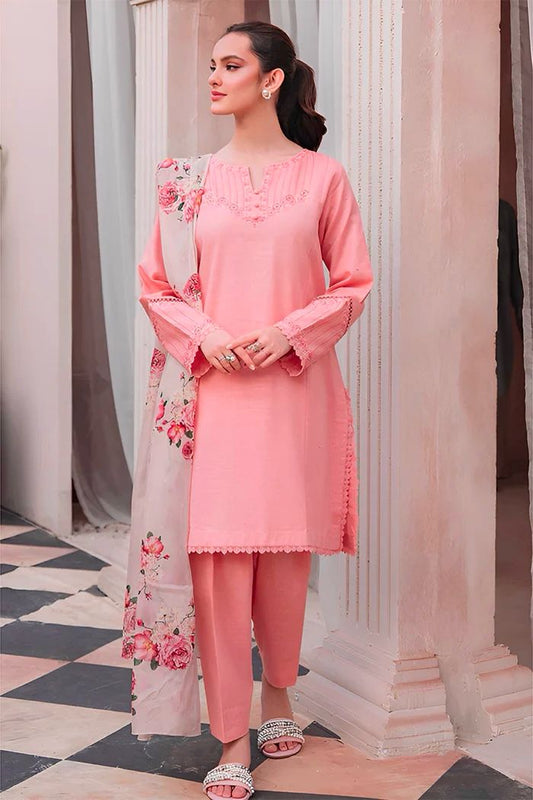 ZIVA | LAWN 3 PIECE FULL EMB UNSTICHED SUIT FOR SUMMER 2025