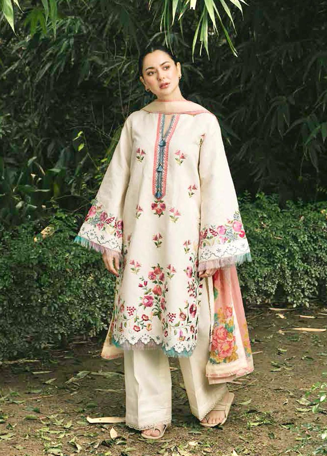 ZARA SHAHJAHAN | LAWN 3 PIECE UNSTICHED FULL HEAVY EMB SUIT FOR SUMMER 2025