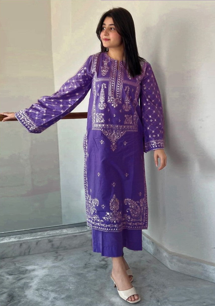 BAREEZE | LAWN 2 PIECE UNSTICHED FULL HEAVY EMB SUIT FOR SUMMER 2025