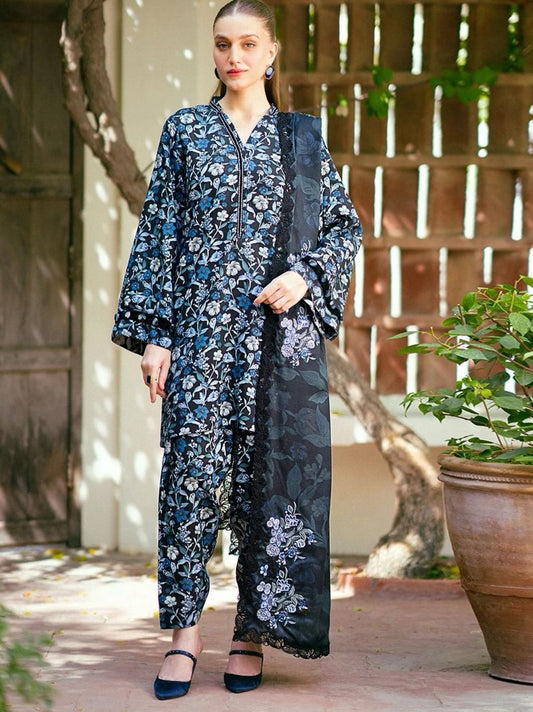 NISHA | LAWN 3 PIECE UNSTICHED DIGITAL PRINTED SUIT FOR SUMMER 2025