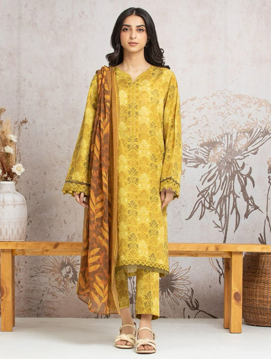 NISHA | LAWN 3 PIECE UNSTICHED DIGITAL PRINTED SUIT FOR SUMMER 2025
