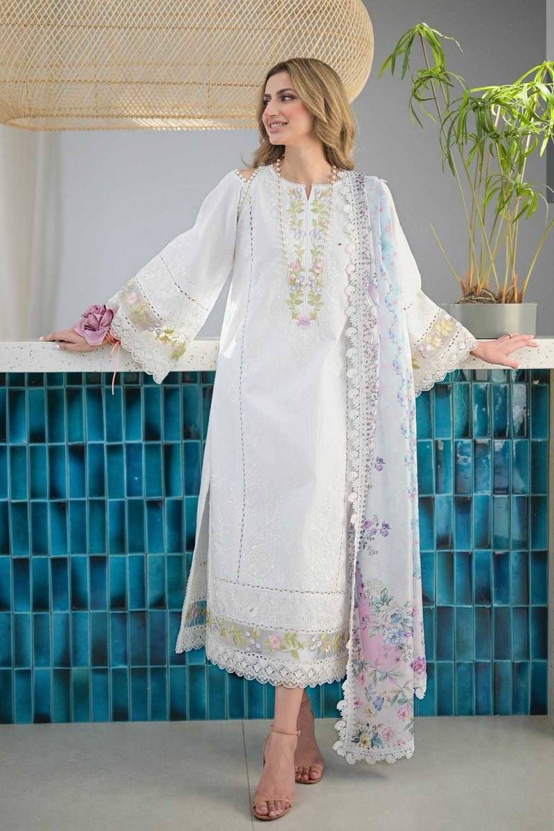 JAZMINE | LAWN 3 PIECE FULL HEAVY EMB UNSTICHED SUIT FOR SUMMER 2025
