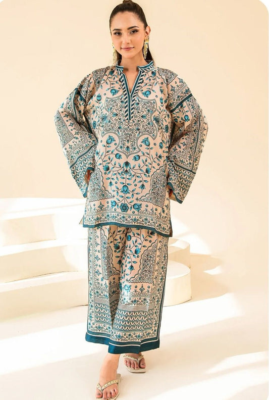 BINT-E-NAZ | LAWN 3 PIECE UNSTICHED PRINT SUIT FOR SUMMER 2025