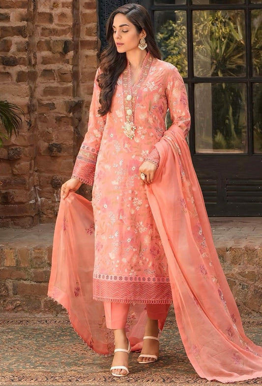 BAREEZE | LAWN 3 PIECE UNSTICHED FULL HEAVY EMB SUIT FOR SUMMER 2025
