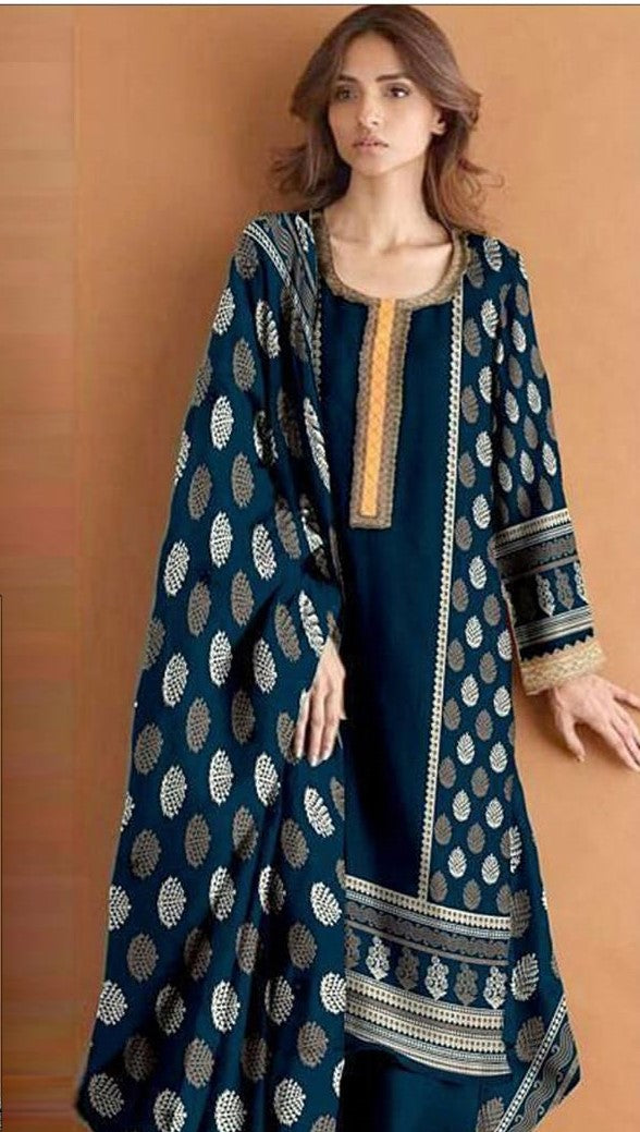 Maria B | Dhanak 3 Piece Emb suit for Winter 2024-2025