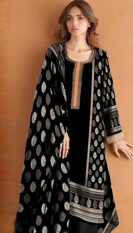 Maria B | Dhanak 3 Piece Emb suit for Winter 2024-2025