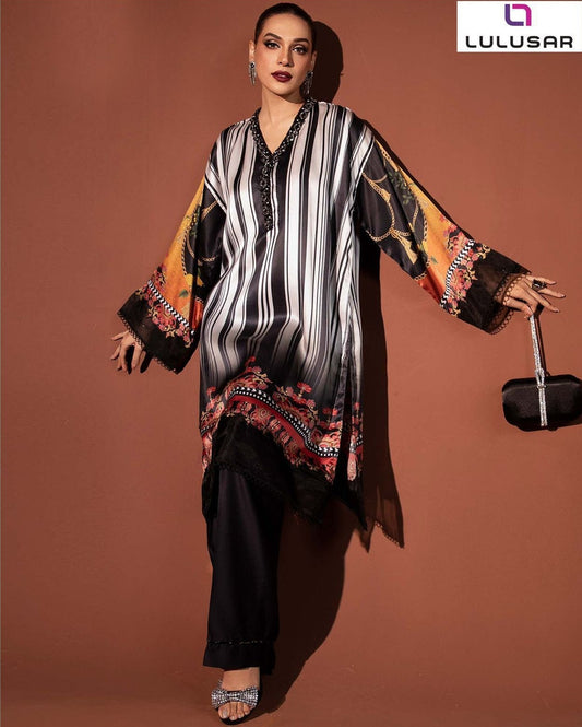 LULUSAR | DIGITAL PRINTED 2 PIECE WITH DIGITAL PRINTED SHIRT & TROUSER FOR WINTER 2024-2025