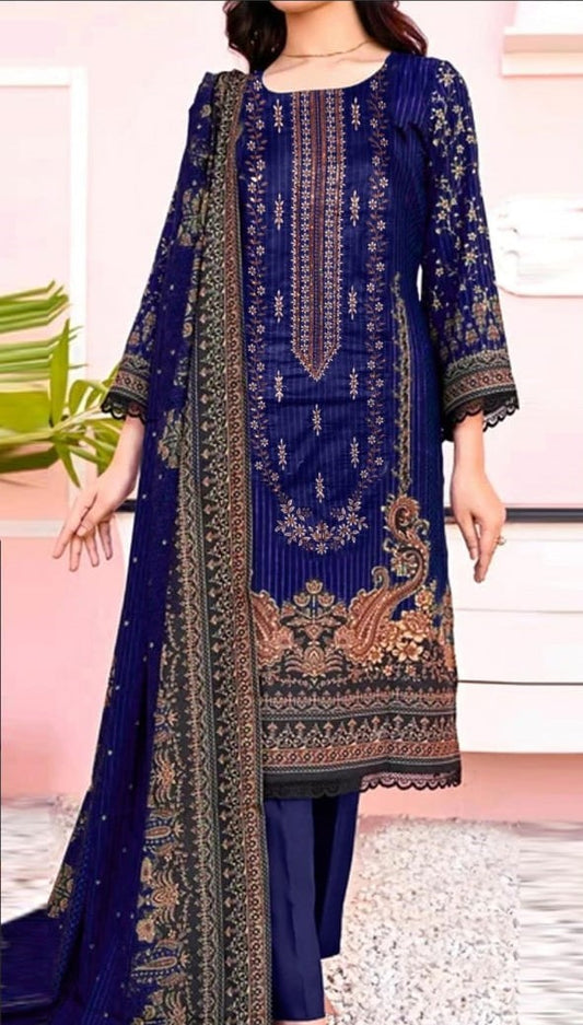 MAHANOOR | KHADAR 3 PIECE HEAVY EMB SUIT FOR WINTER 2024-2025 D-8885B