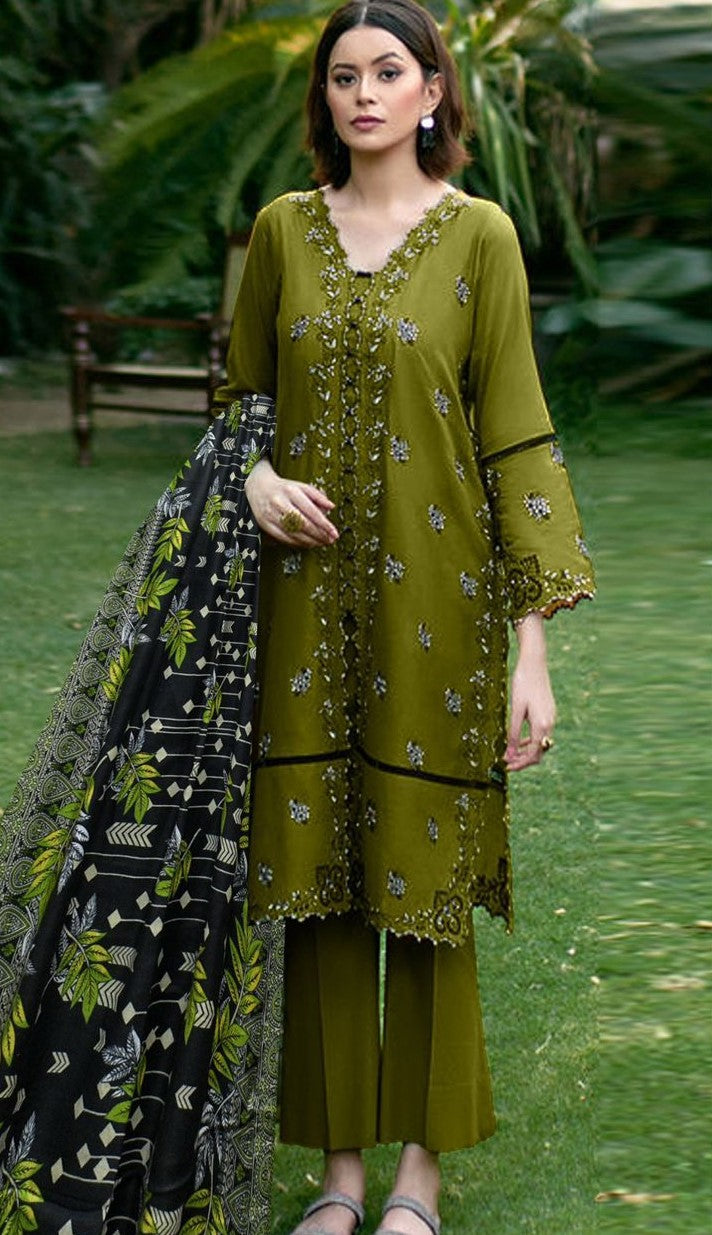 AZURE | DHANAK 3 PIECE FULL HEAVY EMB SUIT FOR WINTER 2024-2025